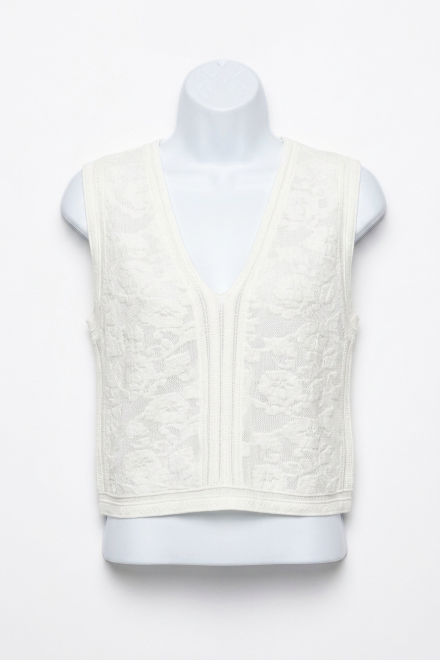 NEW SUNDAYS clover sweater vest in white